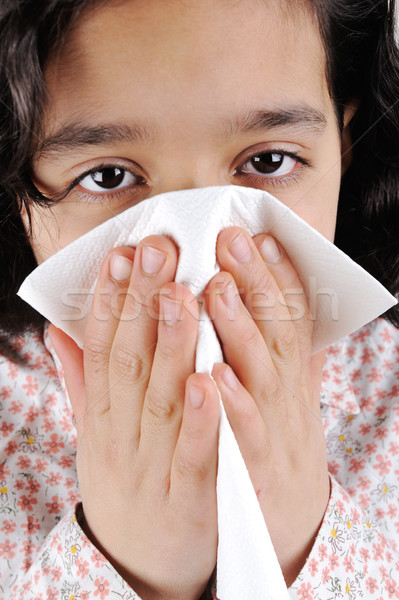 Little sick girl having flu Stock photo © zurijeta