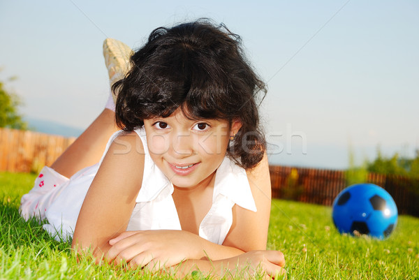 Beautiful green place and children activities Stock photo © zurijeta
