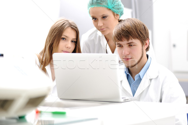 Stockfoto: Geslaagd · teamwerk · binnenkant · lab · onderzoek · jonge