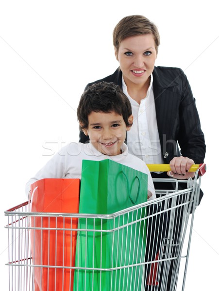 Mamă copii cumpărături femeie familie fată Imagine de stoc © zurijeta