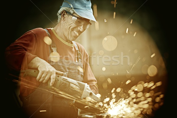 Foto stock: Trabalhador · ferro · profissional · ferramenta · industrial