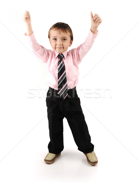 Adorable little kid wearing a suite Stock photo © zurijeta