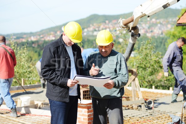 Stock photo: Working and building on new house project
