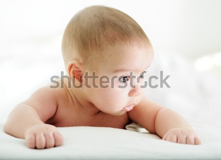 Stockfoto: Aanbiddelijk · baby · jongen · portret · witte