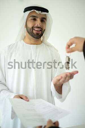Arab man making successful deal Stock photo © zurijeta