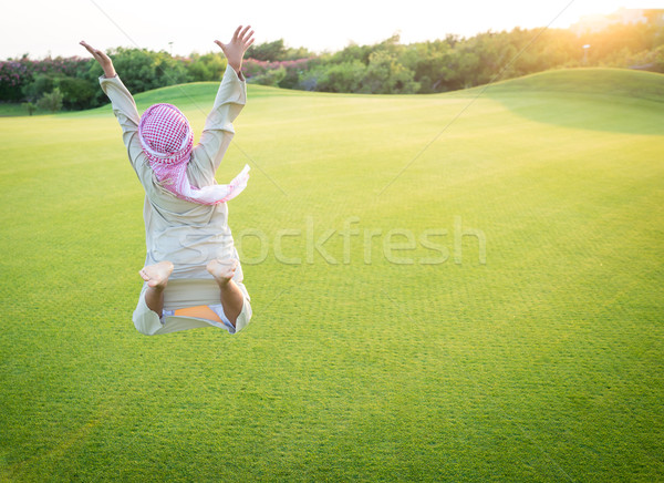 Arabisch jongen gras weide mode natuur Stockfoto © zurijeta