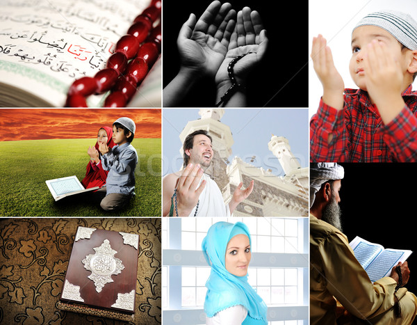 Beautiful ISLAM collection, collage of several photos, Muslim people and their activities  Stock photo © zurijeta