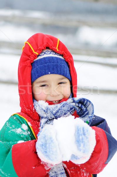 Childhood on snow Stock photo © zurijeta