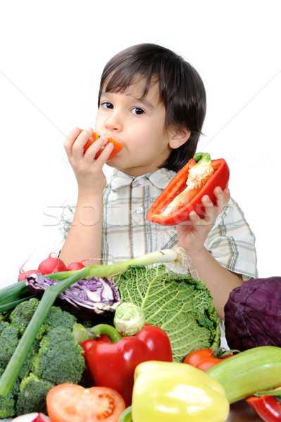 Healthy food, cute kid Stock photo © zurijeta