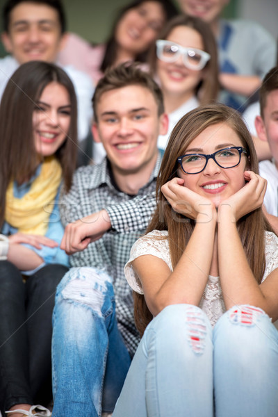 élèves séance étapes souriant groupe école [[stock_photo]] © zurijeta