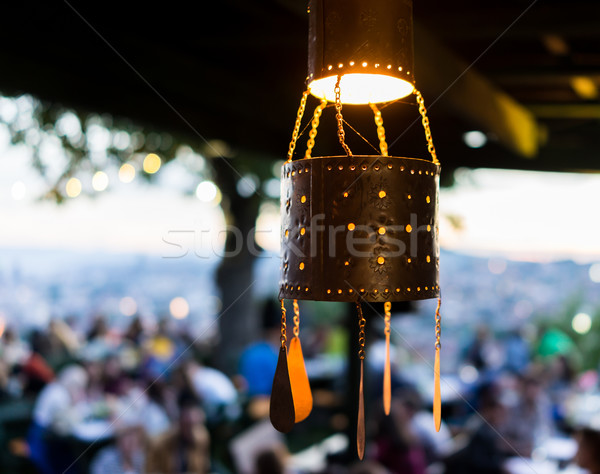 Lantaarns ramadan mensen menigte wachten hemel Stockfoto © zurijeta