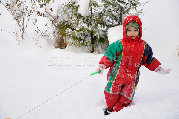 Great activity on snow, children and happiness Stock photo © zurijeta