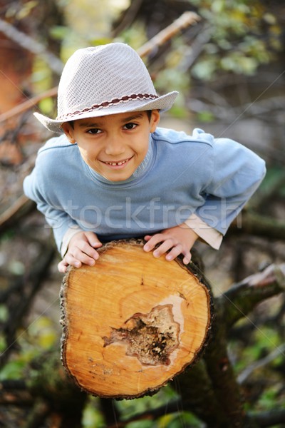 Boy portrait on tree outdoor in nature Stock photo © zurijeta