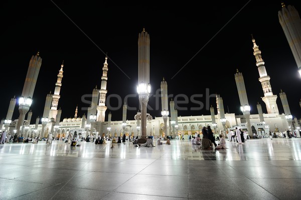 Medina Mosque at night Stock photo © zurijeta