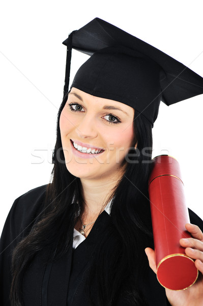 Stockfoto: Student · meisje · toga · diploma · business