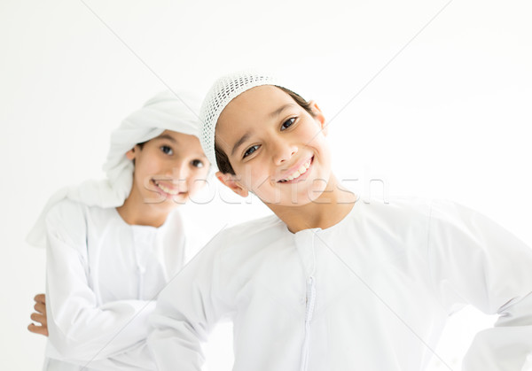Two Middle eastern brothers together at home Stock photo © zurijeta