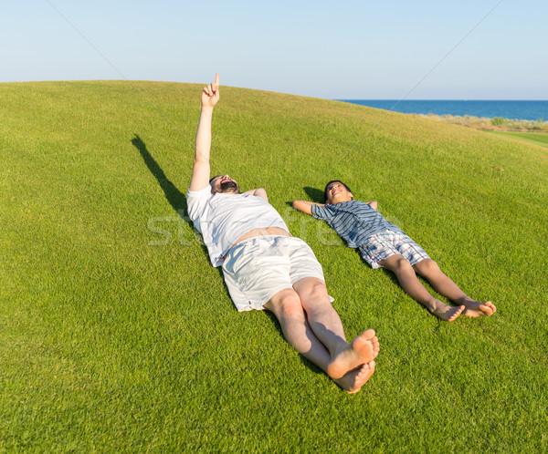 The best summer holiday vacation for father and son Stock photo © zurijeta