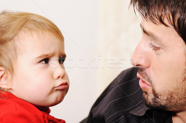 Stockfoto: Super · cute · baby · vader · familie · meisje