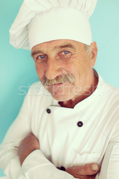 Senior cozinhar bigode idoso chef branco Foto stock © zurijeta