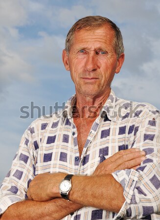 Middle aged male person with interesting gestures Stock photo © zurijeta