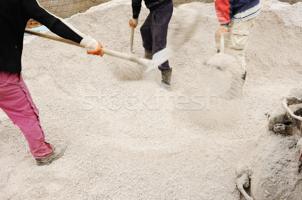Working place, collecting sand for concrete Stock photo © zurijeta