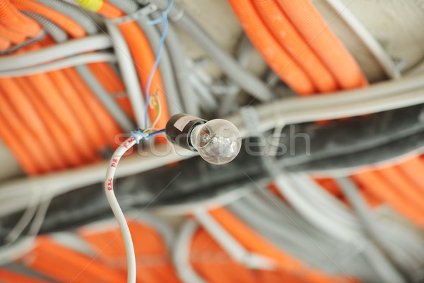 Cables on walls in new house Stock photo © zurijeta