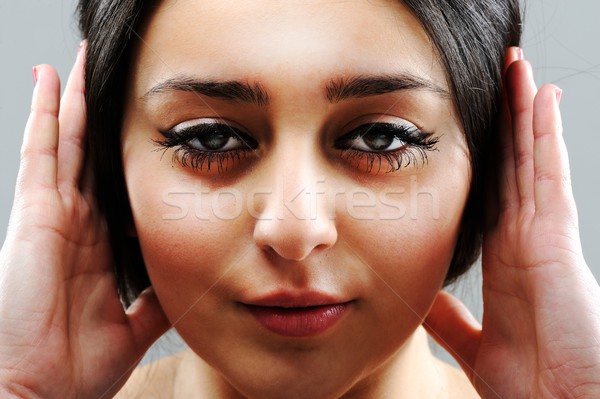 Foto stock: Belleza · morena · femenino · retrato · hermosa · nina