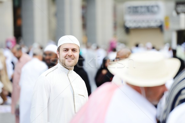 Müslüman Arapça adam portre sokak dua Stok fotoğraf © zurijeta