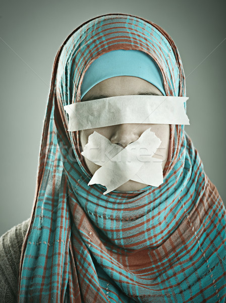 Retrato belo muçulmano árabe menina cara Foto stock © zurijeta