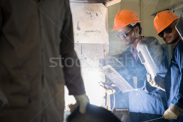 Workers in industrial factory Stock photo © zurijeta