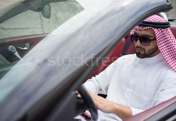 Atraente Árabe homem carro rua árabe Foto stock © zurijeta