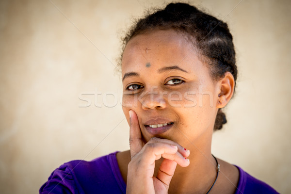 Africano menina feliz moda cabelo pintar Foto stock © zurijeta