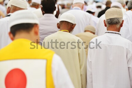 Pilgrims at jabal Arafat walking Stock photo © zurijeta