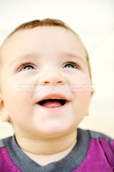 Stock foto: Liebenswert · herrlich · Baby · grüne · Augen · Porträt · Freien