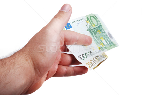 Erkek el euro parmaklar kâğıt Stok fotoğraf © zurijeta