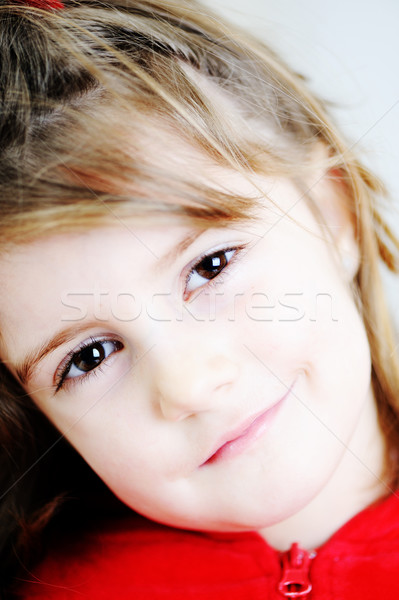 Hi key portrait of little blond girl Stock photo © zurijeta