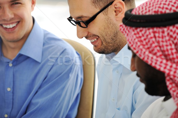 Young people working on laptop at international university Stock photo © zurijeta