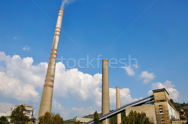 Foto stock: Dois · indústria · fumar · céu · tecnologia · espaço