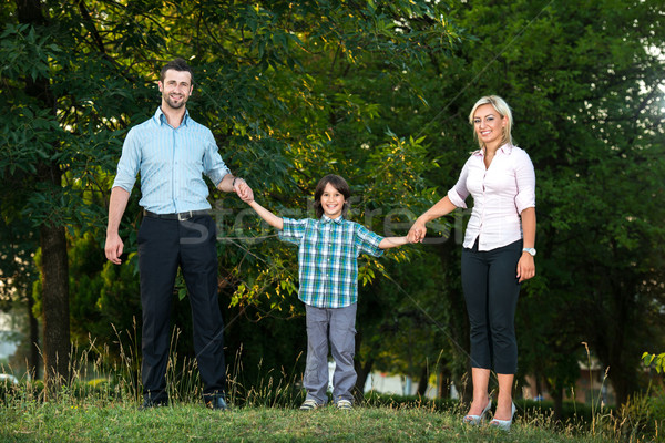 Young couple with a son Stock photo © zurijeta