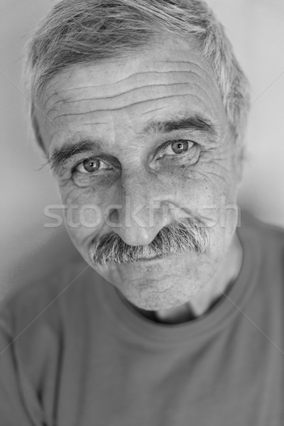 Retrato sorridente homem maduro bigode idoso boa aparência Foto stock © zurijeta