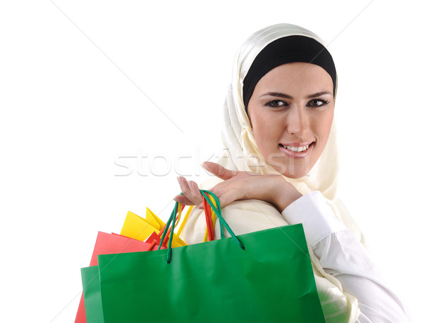 Hermosa musulmanes tradicional moderna mujer Foto stock © zurijeta
