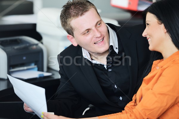 Business people on meeting having discussion about paper project Stock photo © zurijeta