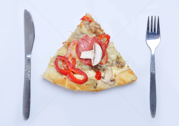 A hot, delicious  pizza with hot and bubbly cheese  Stock photo © zurijeta