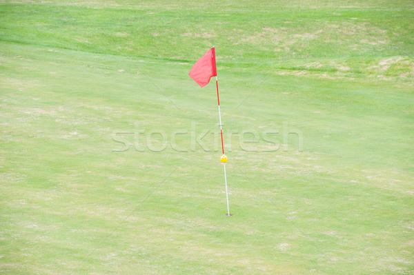 Campo de golfe golfe pôr do sol verde bola treinamento Foto stock © zurijeta