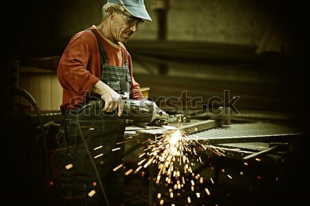 Trabalhador ferro profissional ferramenta industrial Foto stock © zurijeta