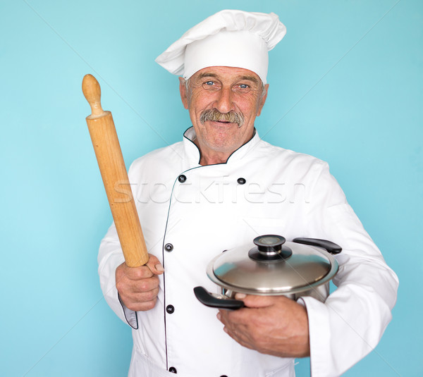 Senior cozinhar bigode idoso chef branco Foto stock © zurijeta