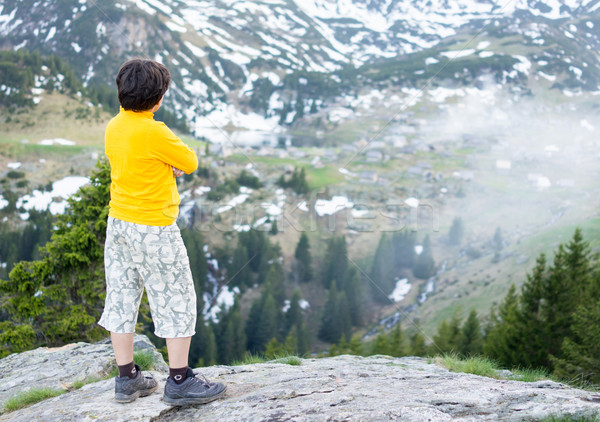 Child exploring the mountain Stock photo © zurijeta