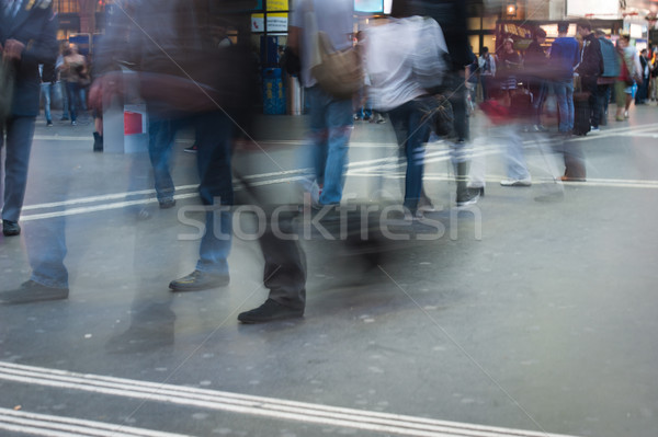 Mensen lopen straat metro weg gebouw Stockfoto © zurijeta