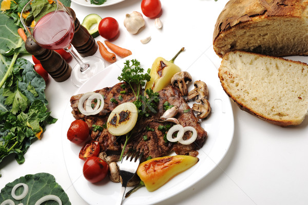 Stock photo: Delicious prepared and decorated food on table in restaurant