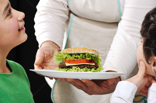 Burger ready for children by Mom Stock photo © zurijeta